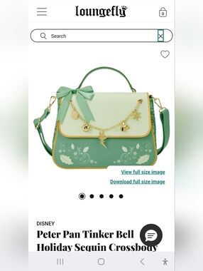 Tinker Bell Holiday Sequin Crossbody Bag with Charms